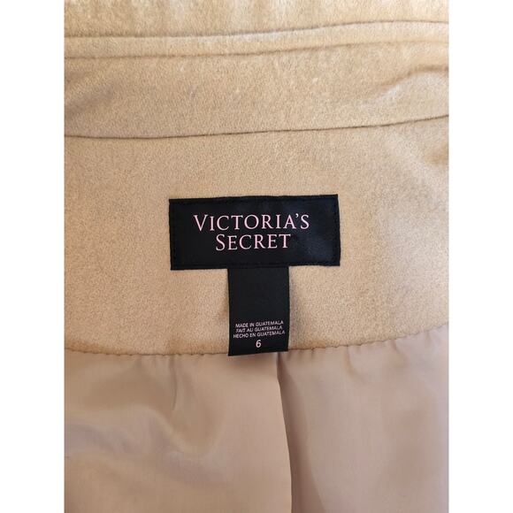 Victoria’s Secret Beige Double Breasted Coat Jacket Size 6 Neutral Classic - Picture 3 of 5